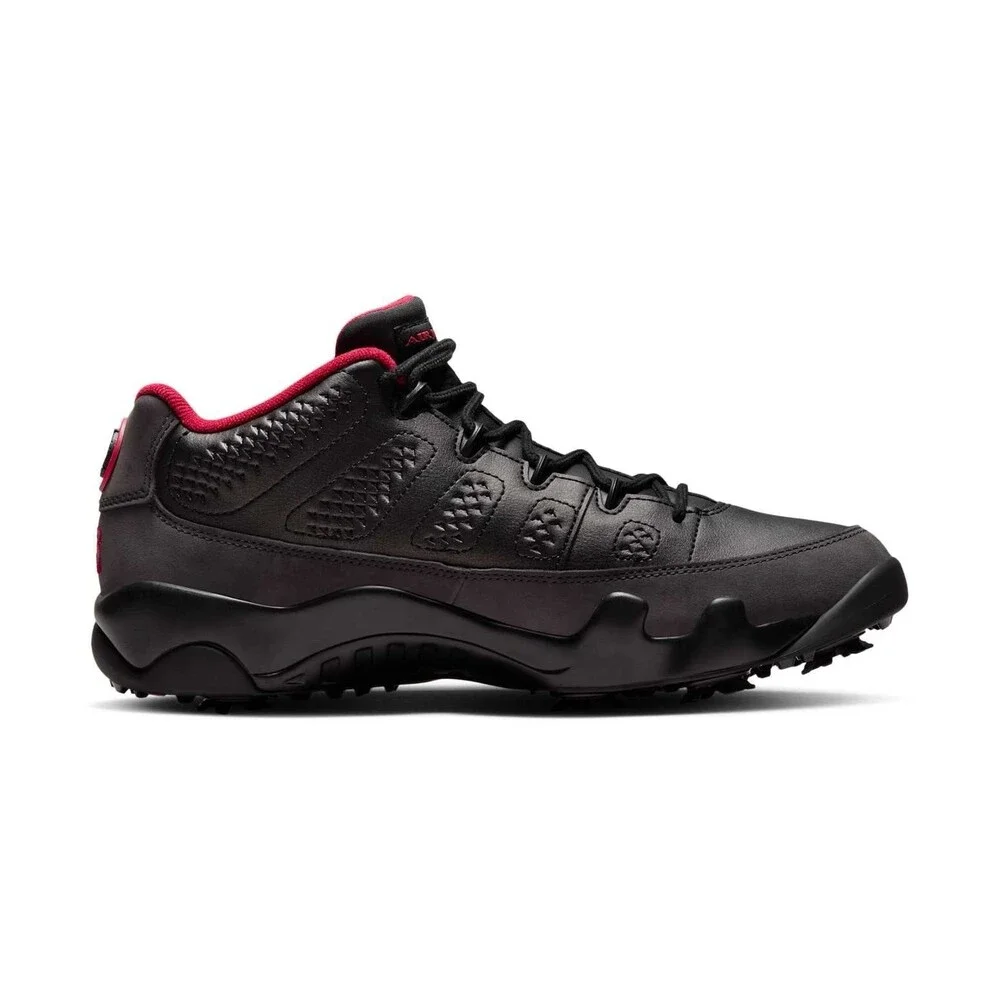 Nike Air Jordan 9 Low Retro Golf Black Dark Charcoal True Red Sz 10.5 FJ5934-002